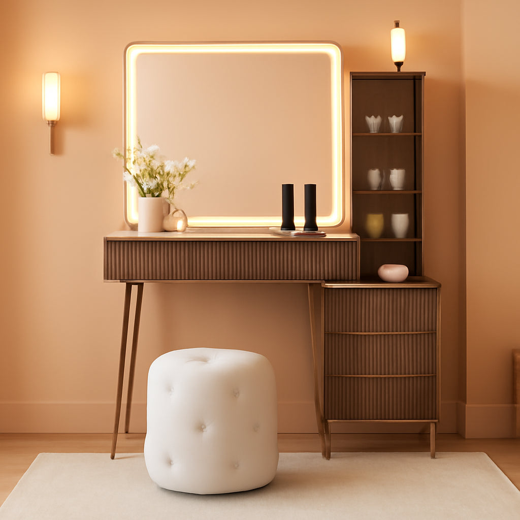 Alder Grey Forty EightI nch Modern Vanity Desk Mirror