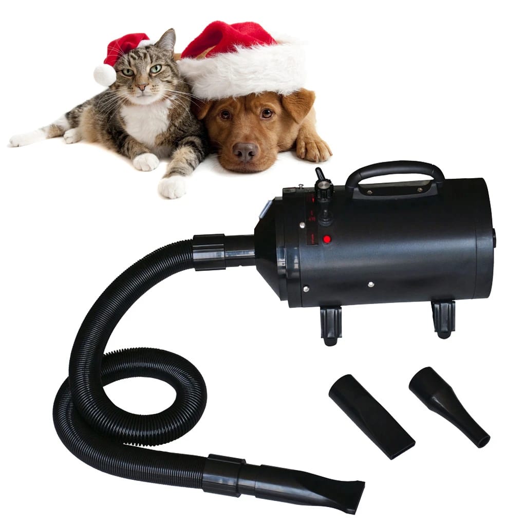 NNEVL Dog Hair Dryer with 3 Nozzles Black 2400 W