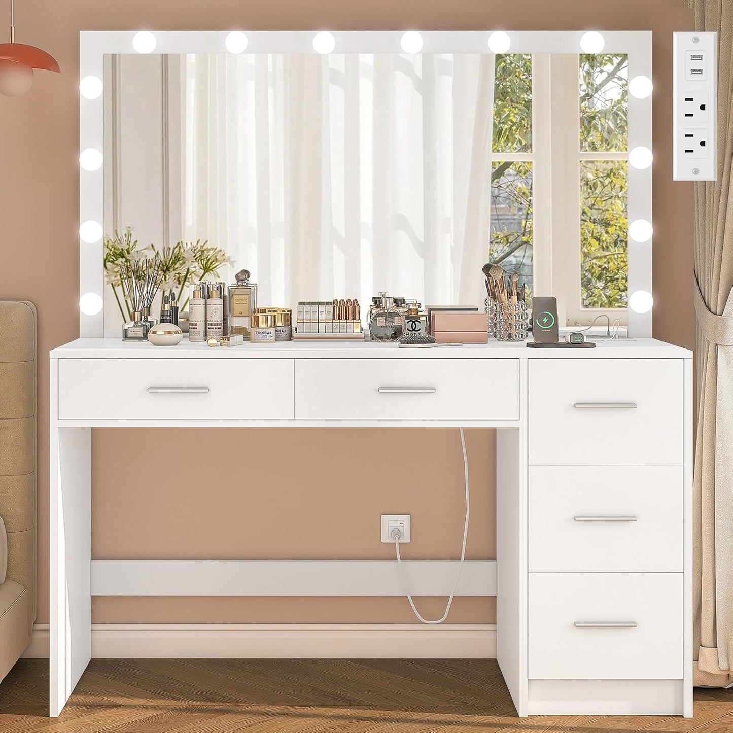 47 Inch Makeup Vanity Desk Ultra Bright LED Lighting Pro