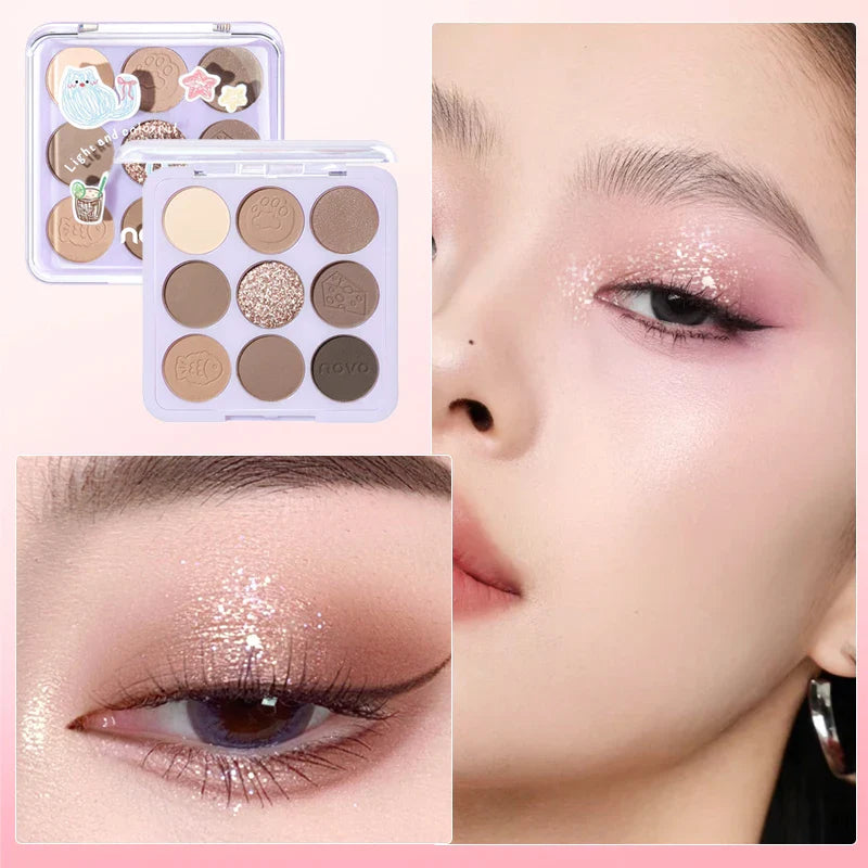 9 Color Eyeshadow Palette Matte and Shimmer Finish