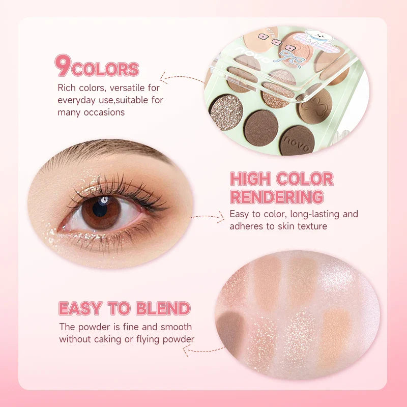 9 Color Eyeshadow Palette Matte and Shimmer Finish