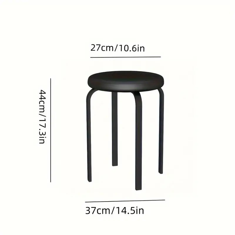 NNETM Contemporary Black Metal Vanity Stool