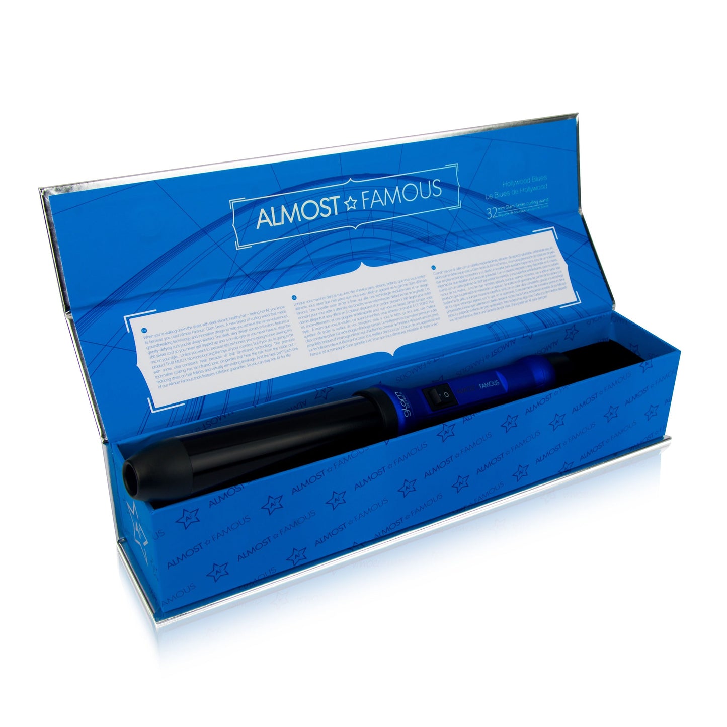 Glam Series 32mm Curling Wand with Gem Infused Barrel - Hollywood Blues