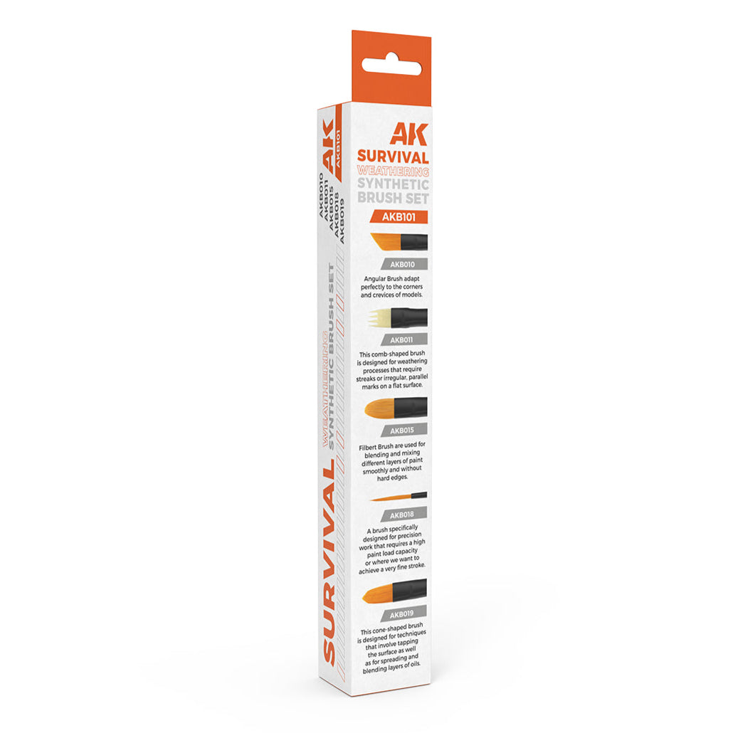 AK Interactive Survival Weathering Brushes Set (5 brushes)