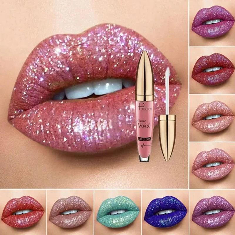 Alluring 18-Color Glitter Lip Gloss