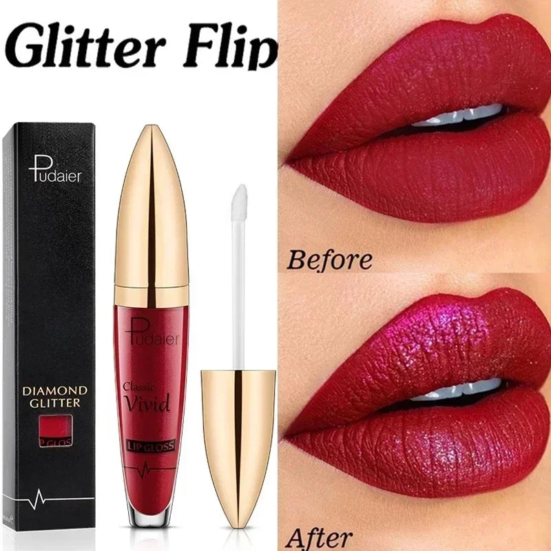 Alluring 18-Color Glitter Lip Gloss