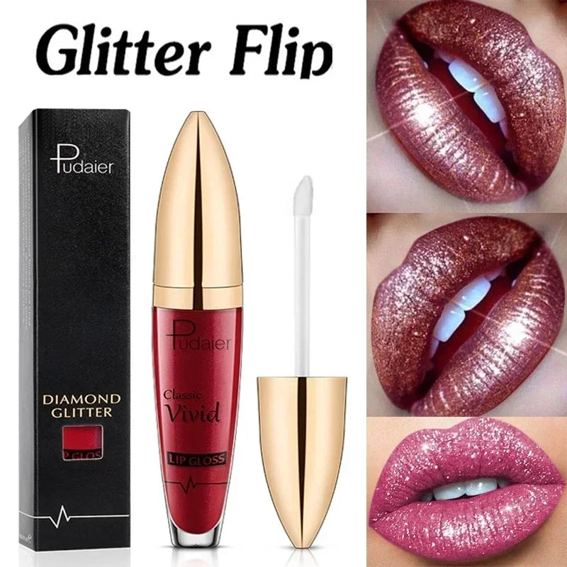 Alluring 18-Color Glitter Lip Gloss