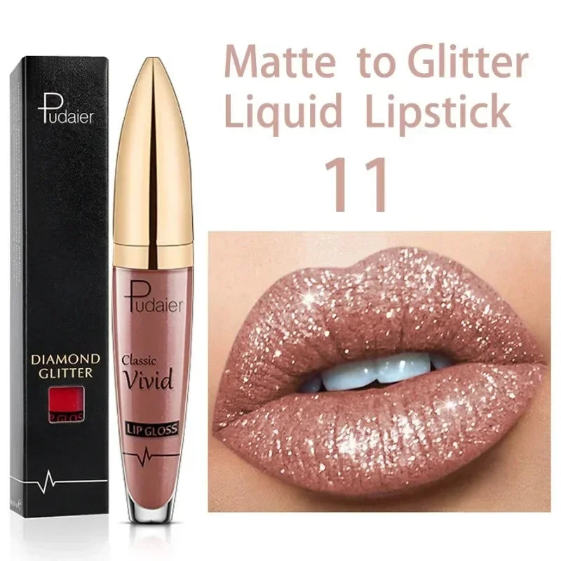 Alluring 18-Color Glitter Lip Gloss