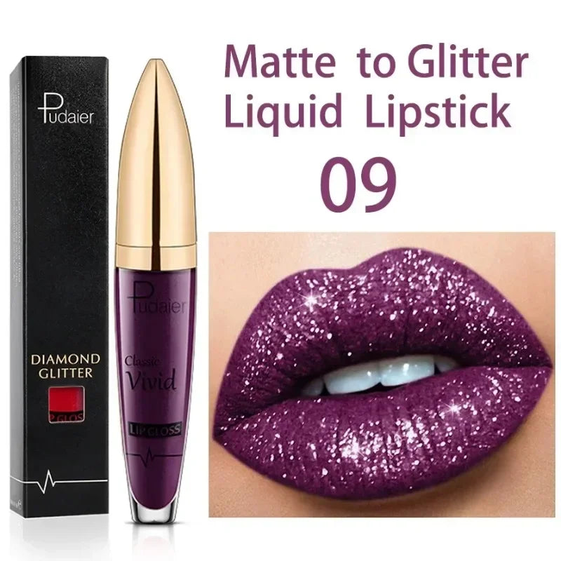 Alluring 18-Color Glitter Lip Gloss