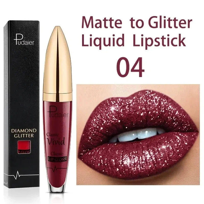 Alluring 18-Color Glitter Lip Gloss