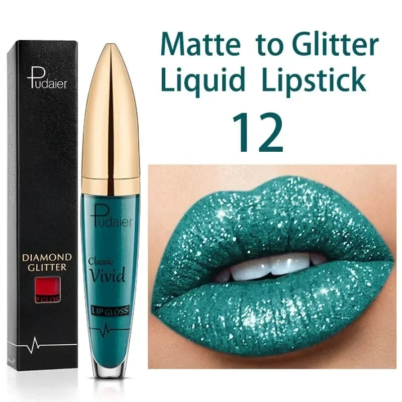 Alluring 18-Color Glitter Lip Gloss