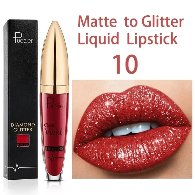 Alluring 18-Color Glitter Lip Gloss