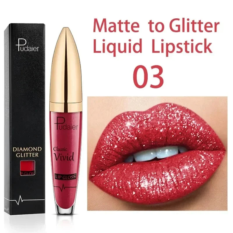 Alluring 18-Color Glitter Lip Gloss