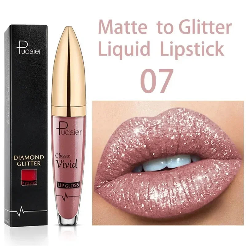 Alluring 18-Color Glitter Lip Gloss