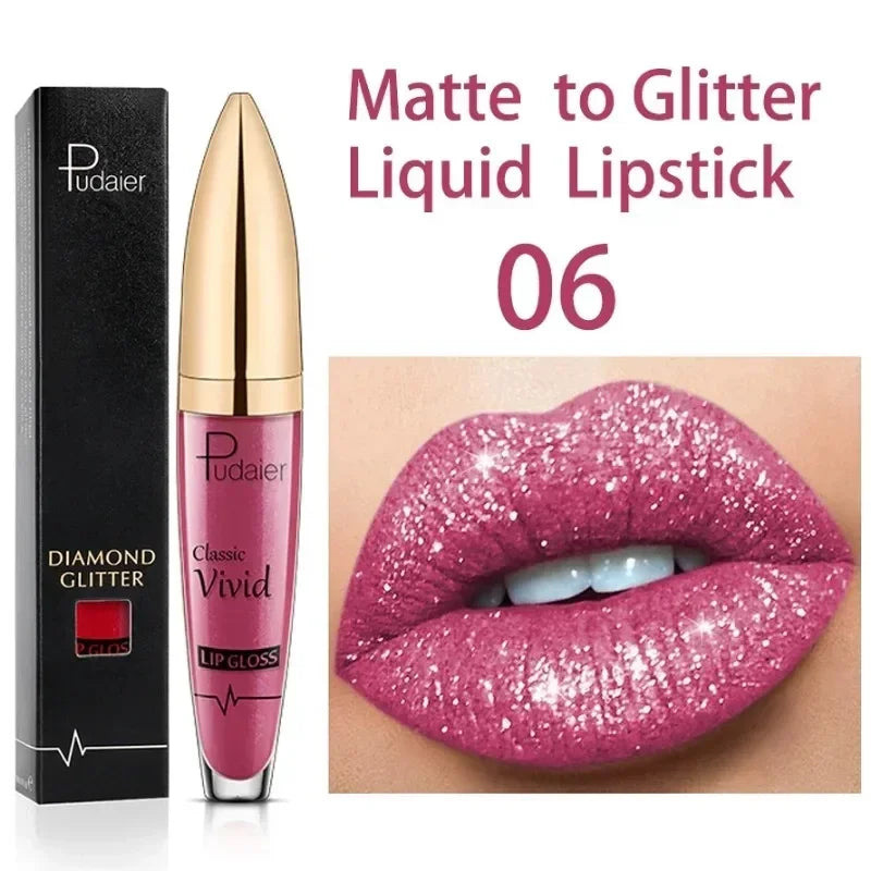 Alluring 18-Color Glitter Lip Gloss