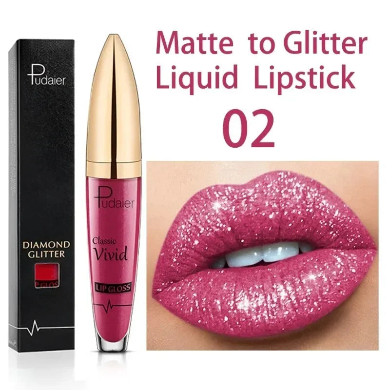 Alluring 18-Color Glitter Lip Gloss