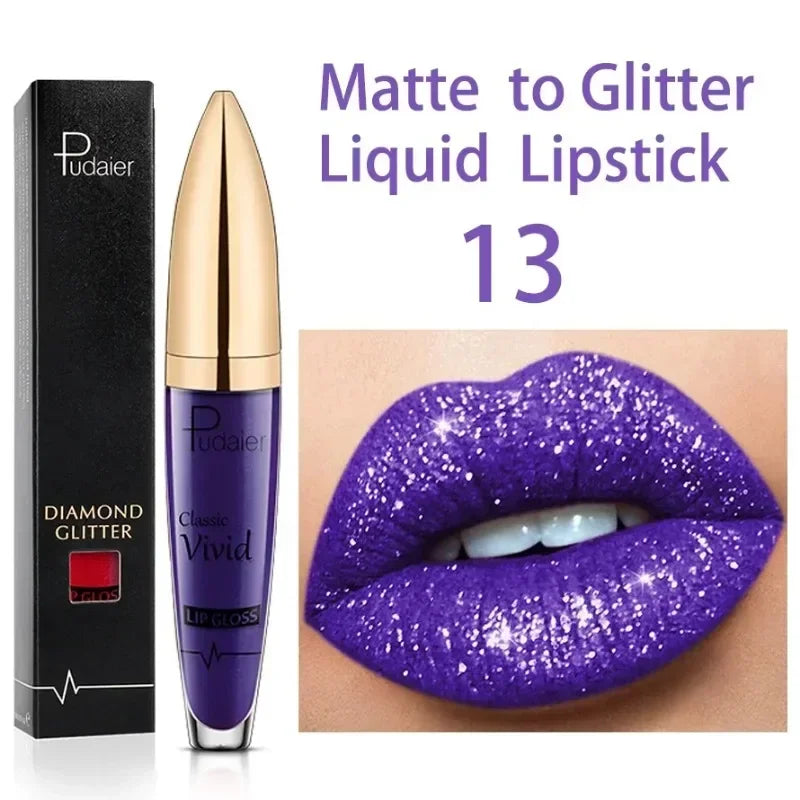 Alluring 18-Color Glitter Lip Gloss