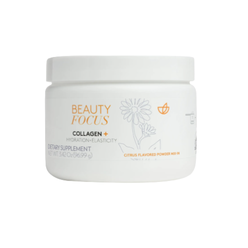 Beauty Focus® Powder Mix-In Collagen+ Citrus by Nu Skin - includes Free 16oz Glass Jar with Lids and Straw
