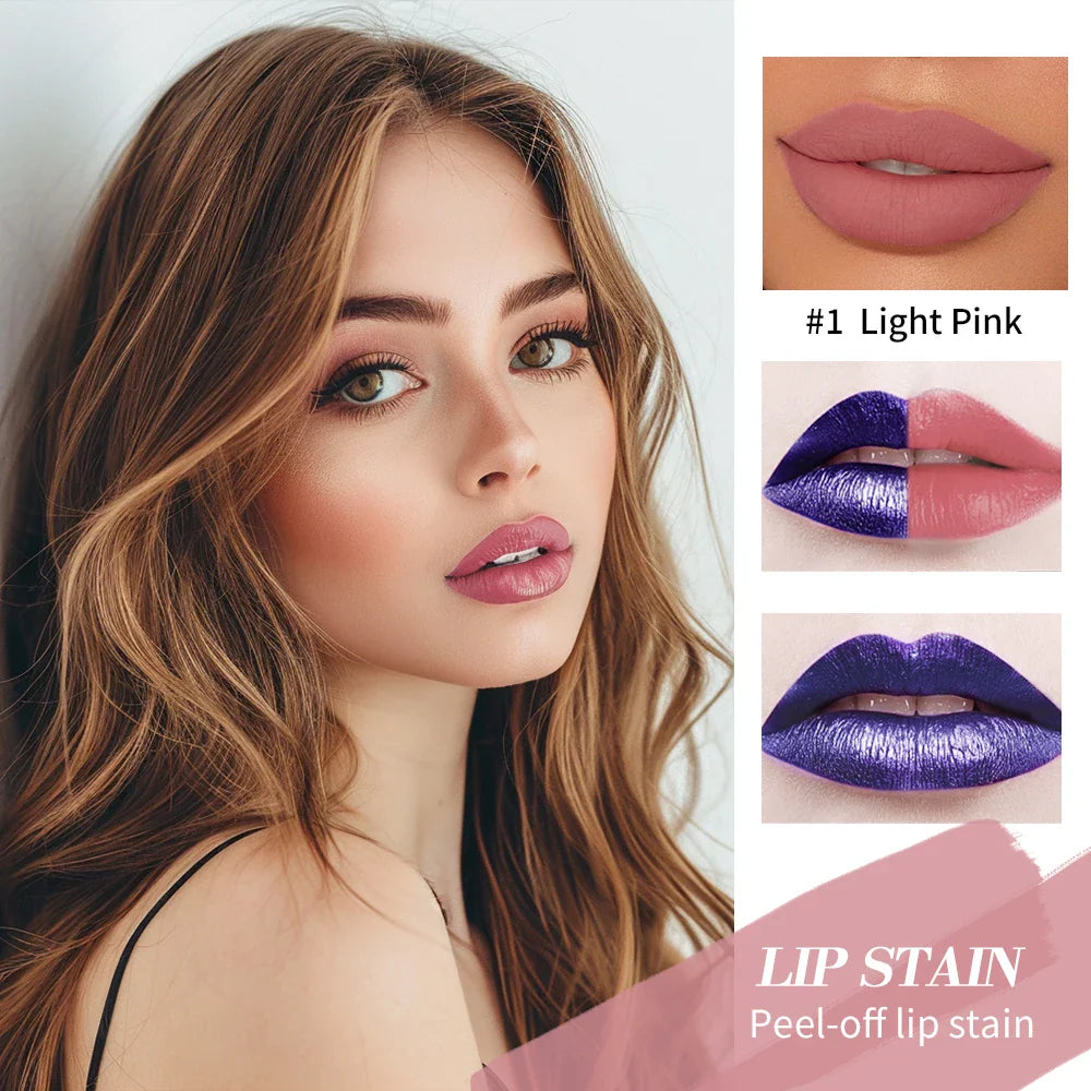Blading Lip Gloss Peel and Stick Set Waterproof Pink Lip Gloss