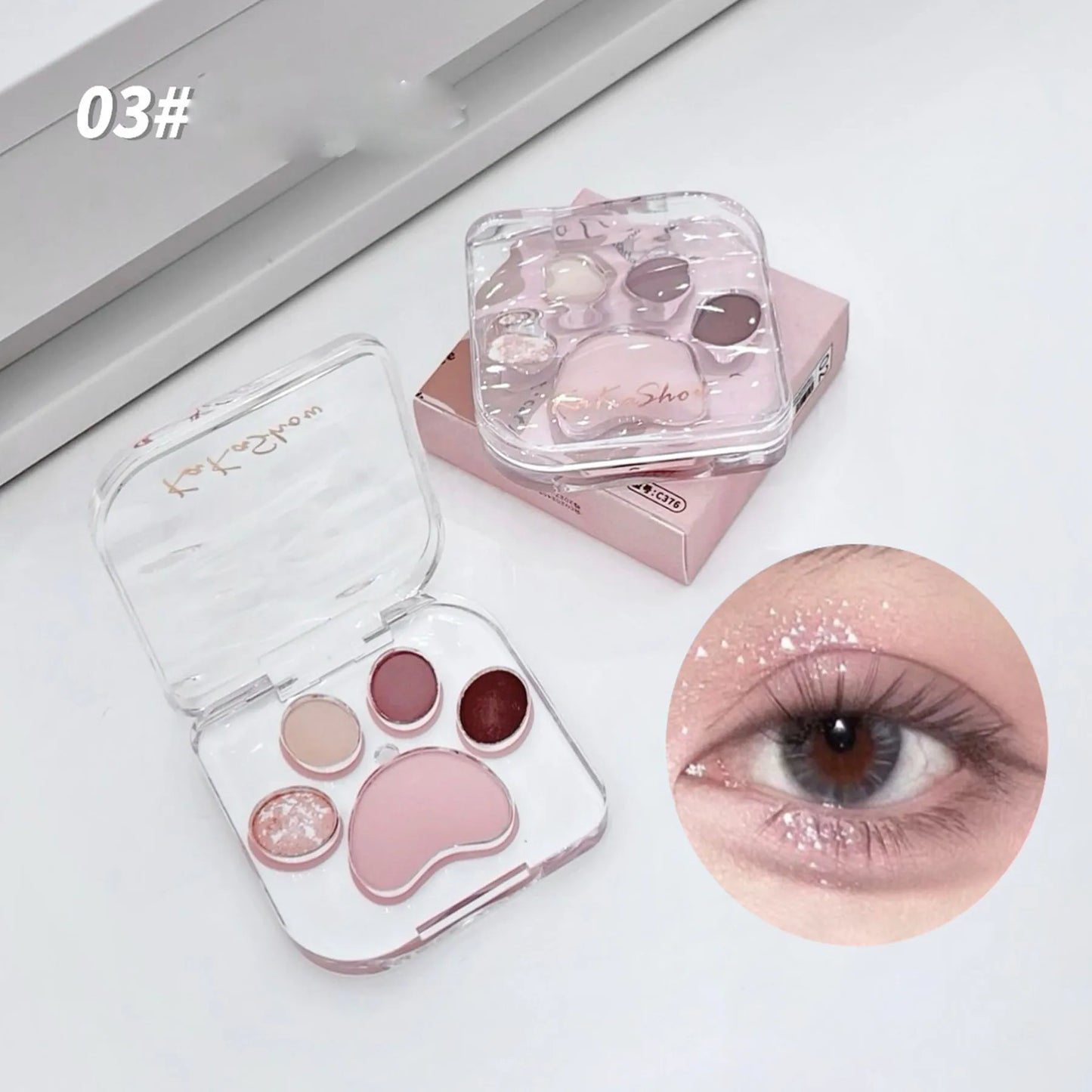Cat Paw Shape Eye Shadow Palette 5 Colors