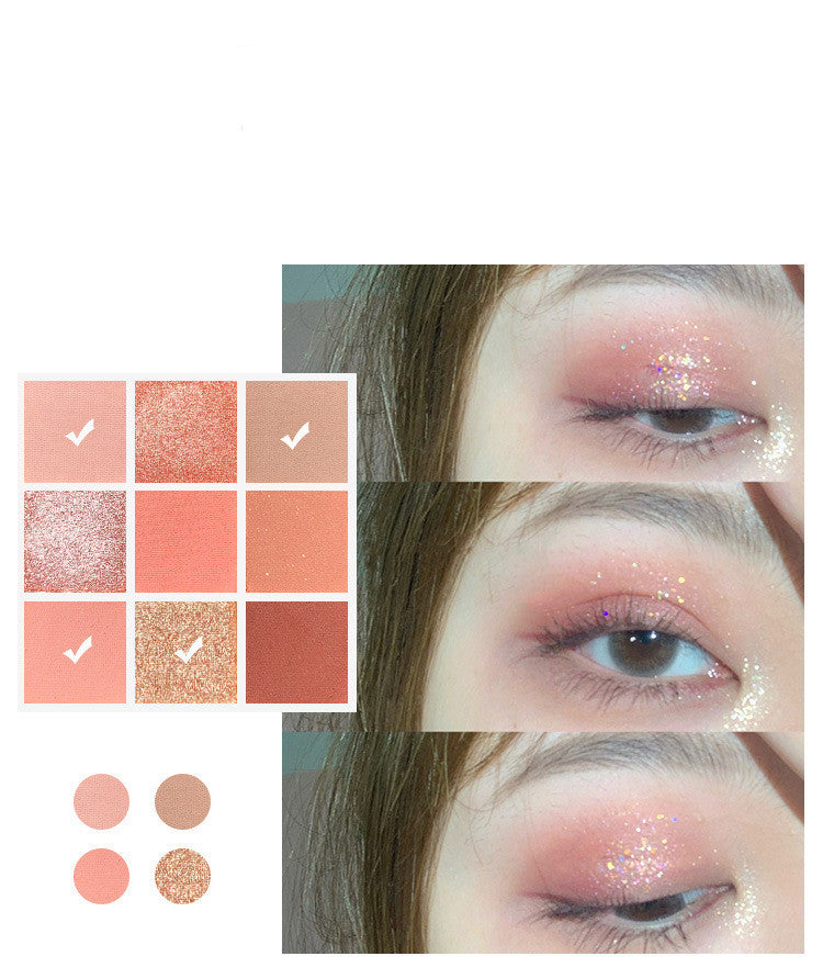 Charming 9-Color Matte and Shimmer Eyeshadow Palette