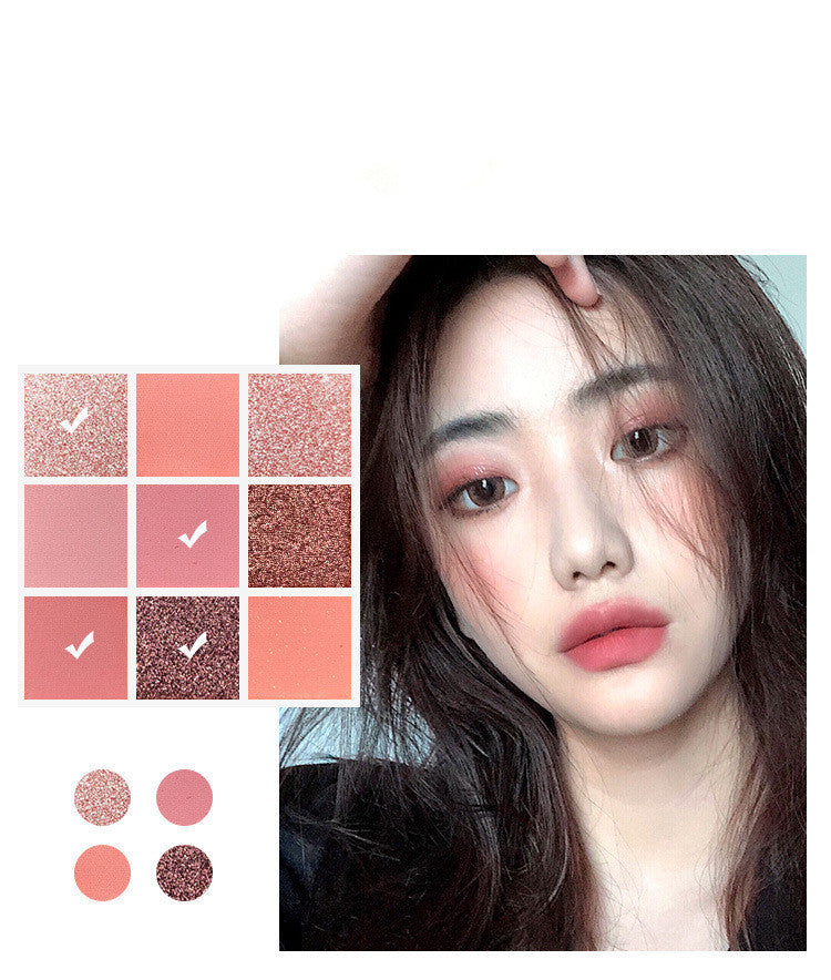 Charming 9-Color Matte and Shimmer Eyeshadow Palette