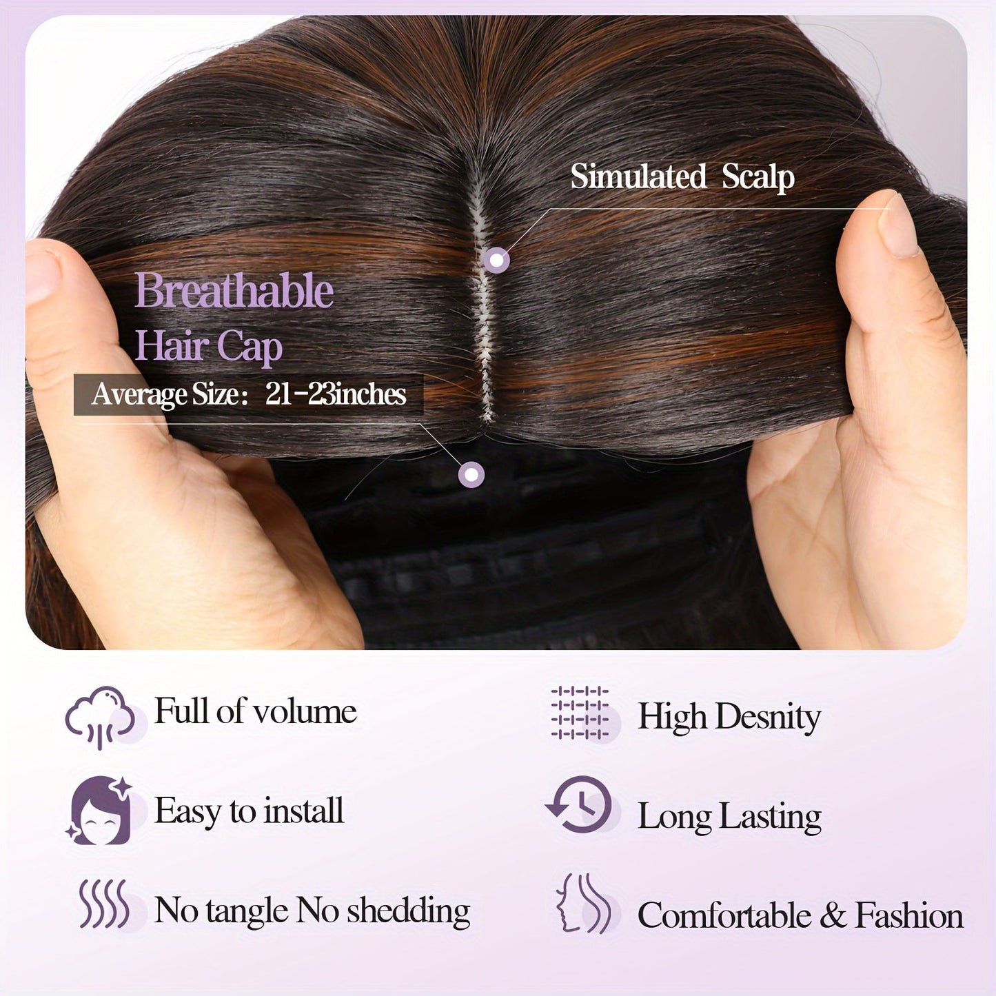 Chic Brown Highlight Layered Wig
