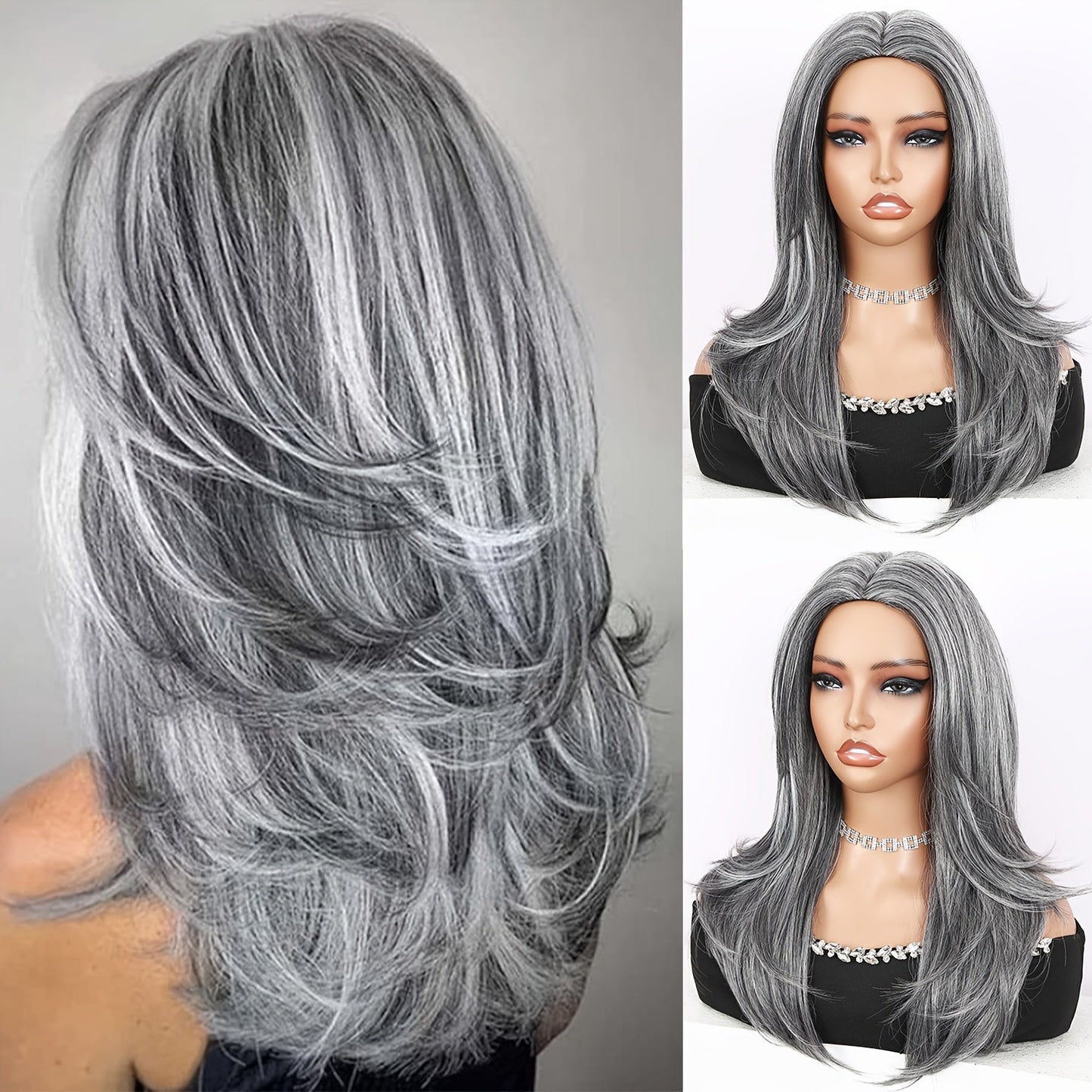 Chic Brown Highlight Layered Wig
