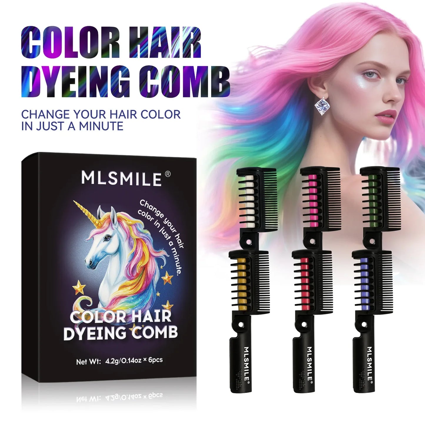 Color Hair Dyeing Comb