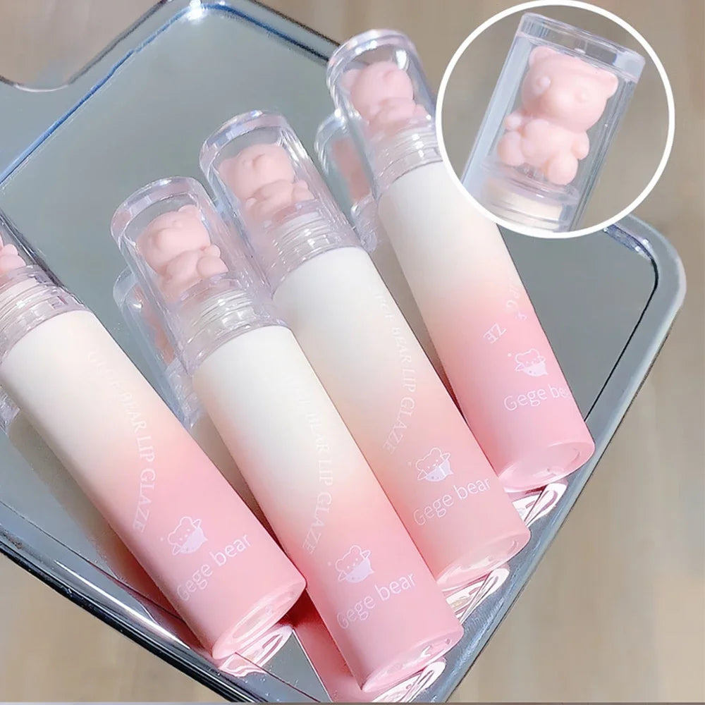 Cute Bear Velvet Lip Gloss Chestnut Red-brown Korean Lipstick