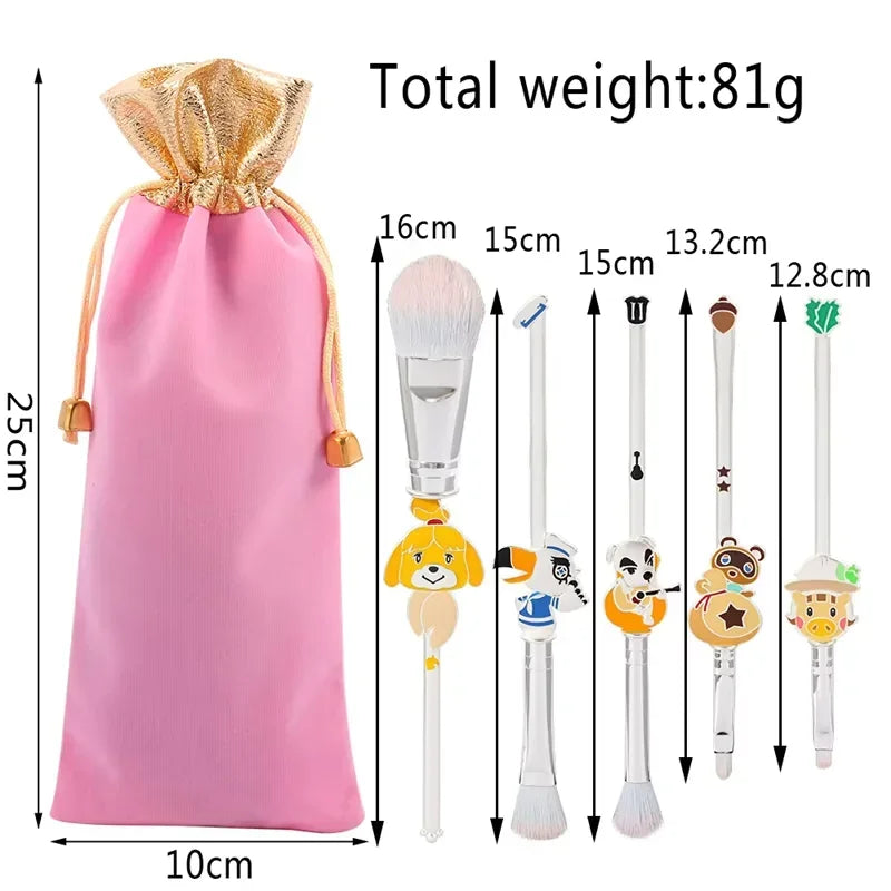 Cute Cartoon Animal Crossing Makeup Brush Set