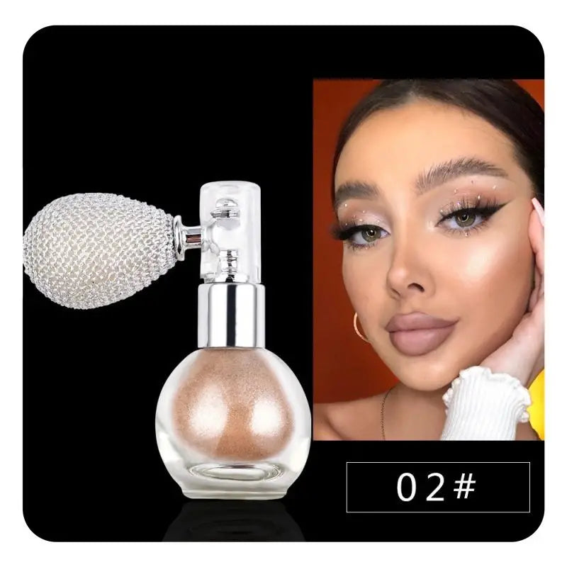 NNETM Sparkle Glitter Body Powder - Highlighter Spray Shimmer for Face and Body Makeup