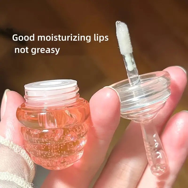 NNETM Natural Honey Moisturizing Lipstick, Honey/Peach Lip Balm Lip Gloss, Hydrating And Moisturizing, Long-lasting Lip Bigger, Fade The Lip Line, Prevention Dry And Crack