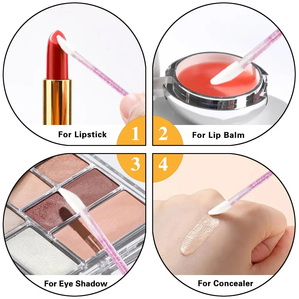 Disposable Glitter Lip Brushes Pack of 50