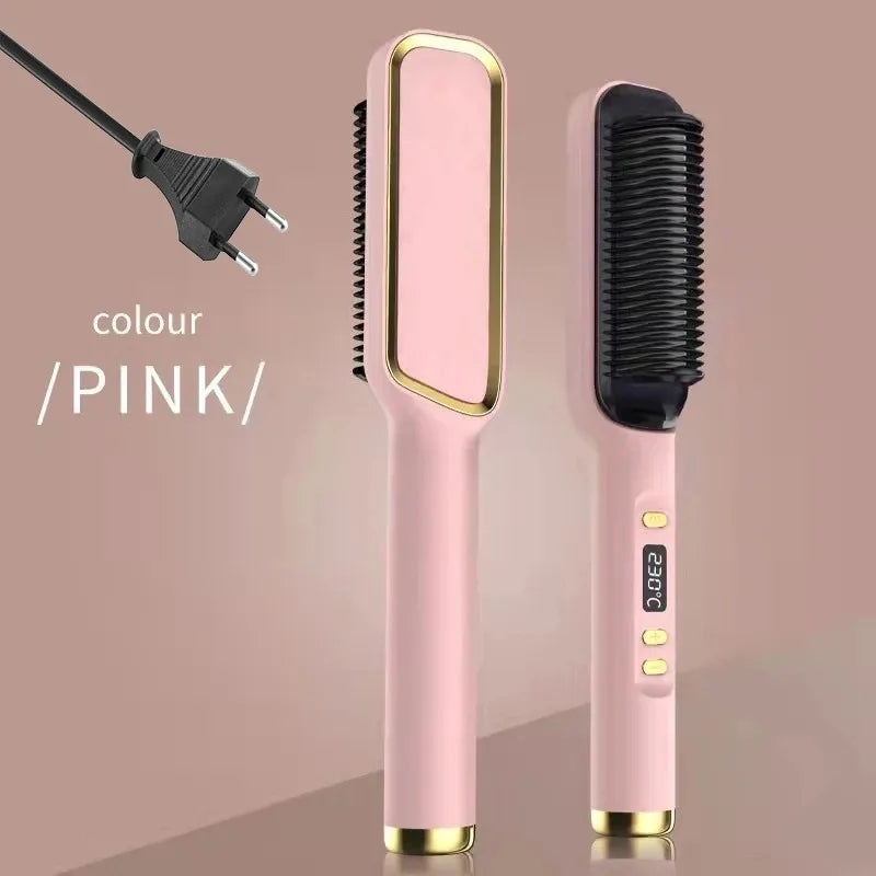 Electric Hot Comb Straightener Brush Tool