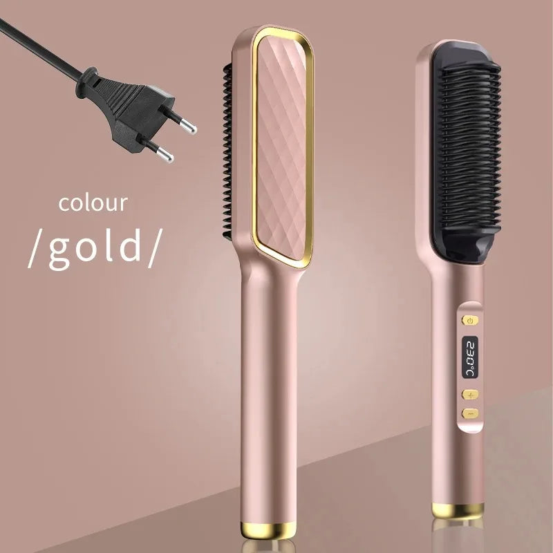 Electric Hot Comb Straightener Brush Tool