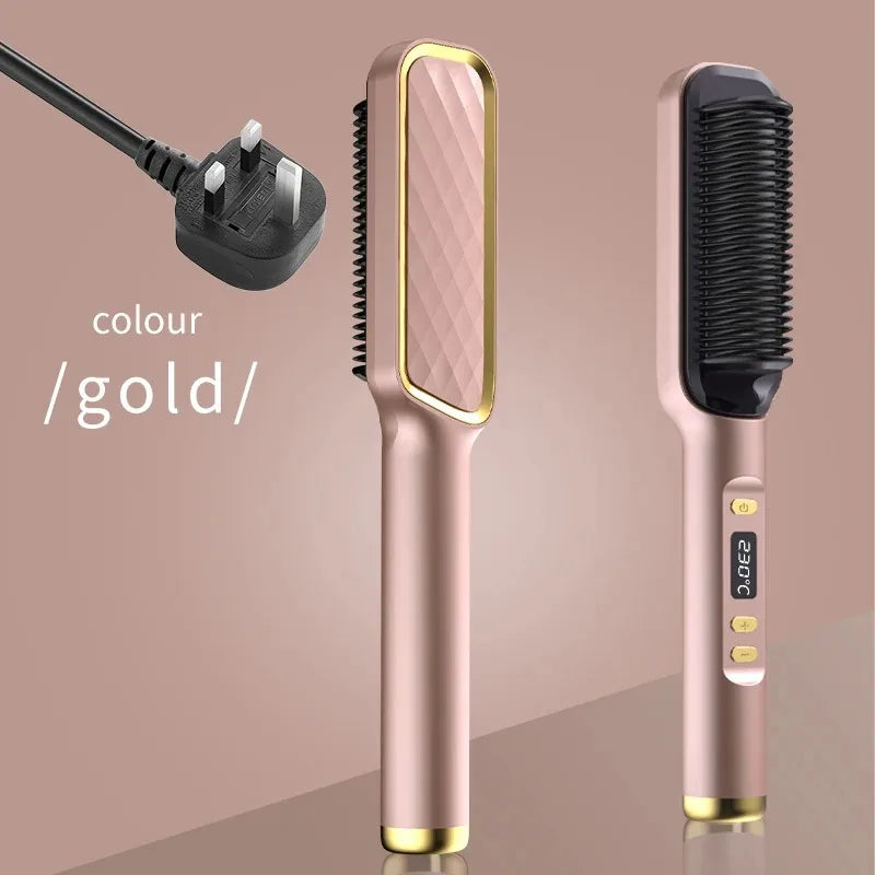 Electric Hot Comb Straightener Brush Tool