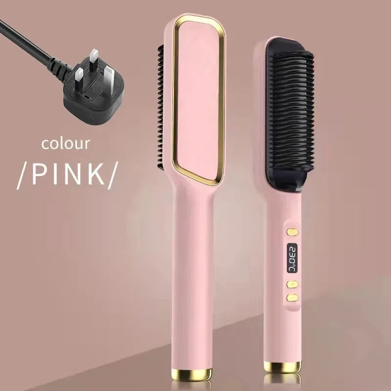 Electric Hot Comb Straightener Brush Tool