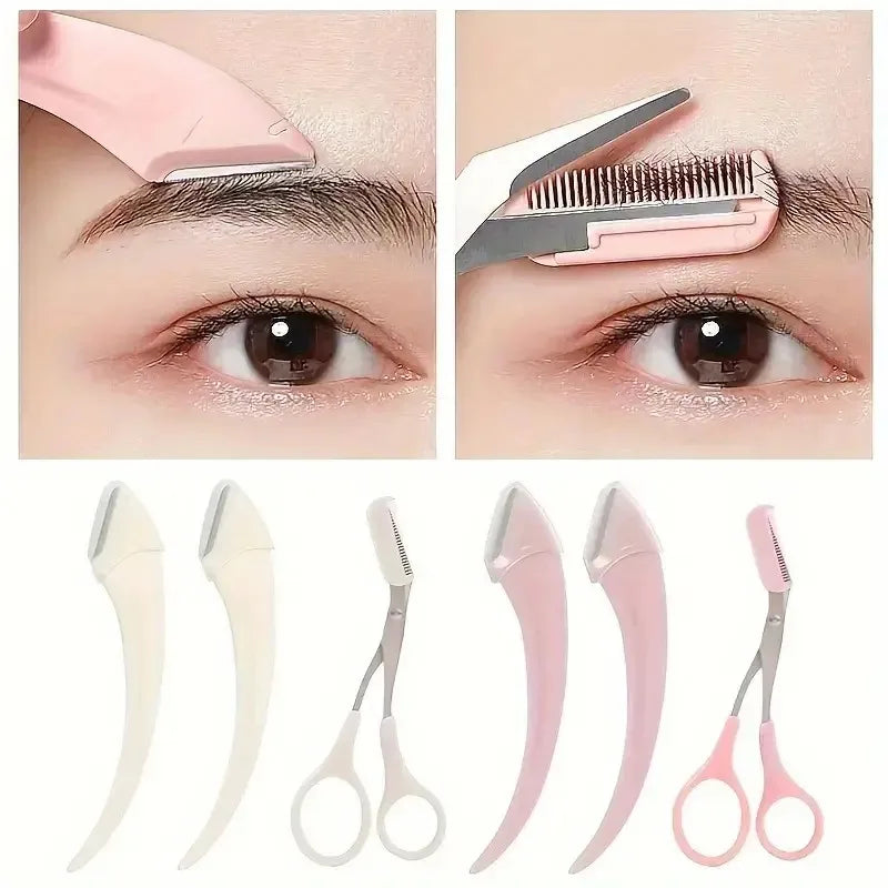 Eyebrow Trimmer Set With Razor And Scissors