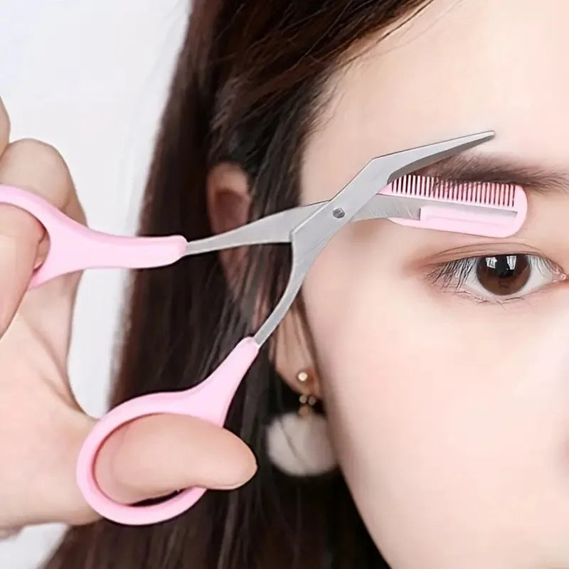 Eyebrow Trimmer Set With Razor And Scissors