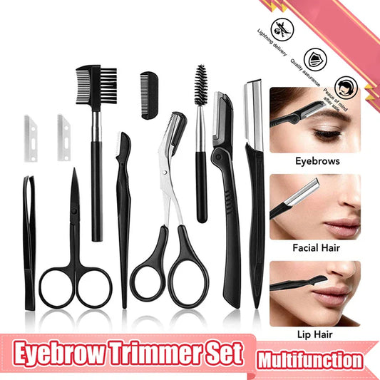 Eyebrow Trimmer Set with Scissors and Tweezers