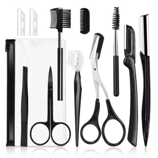 Eyebrow Trimmer Set with Scissors and Tweezers