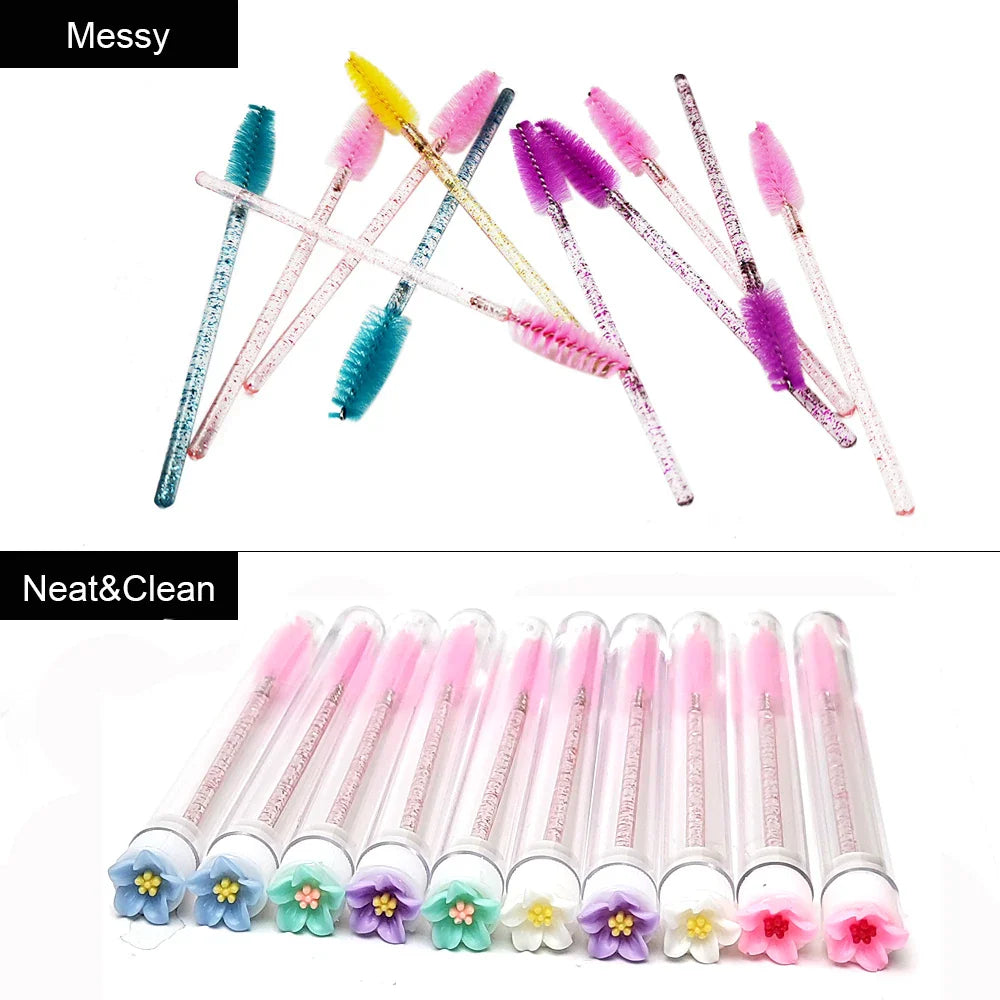 Eyelash Brush Tubes Reusable Makeup Wands