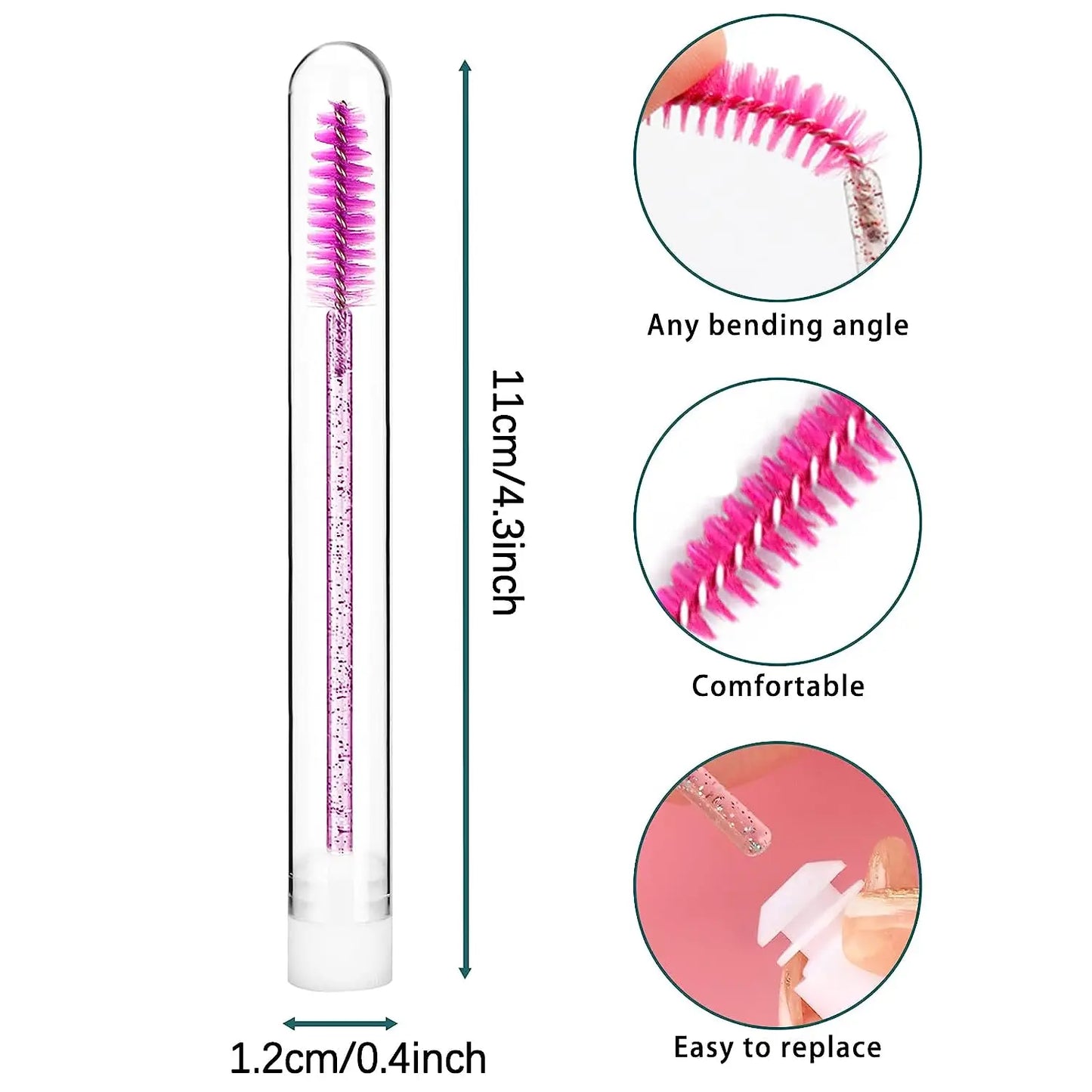 Eyelash Brush Tubes Reusable Makeup Wands