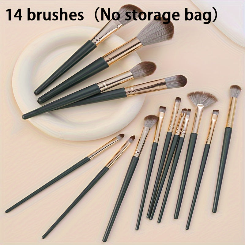 Glamorous Green 14pc Makeup Brush Collection