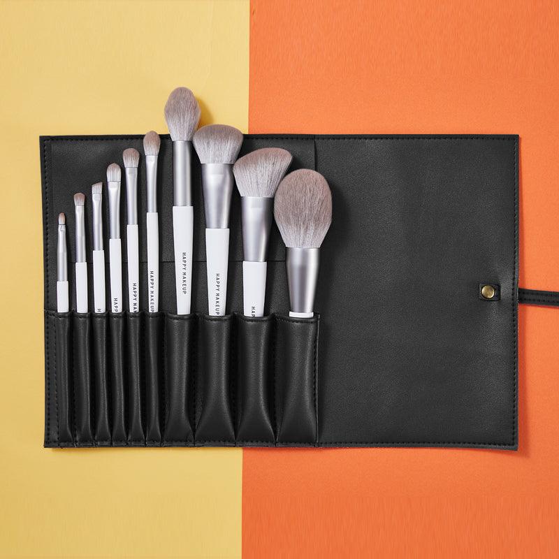 GlamourGlow 10-Piece Luxury Makeup Brush Set with Chic Case