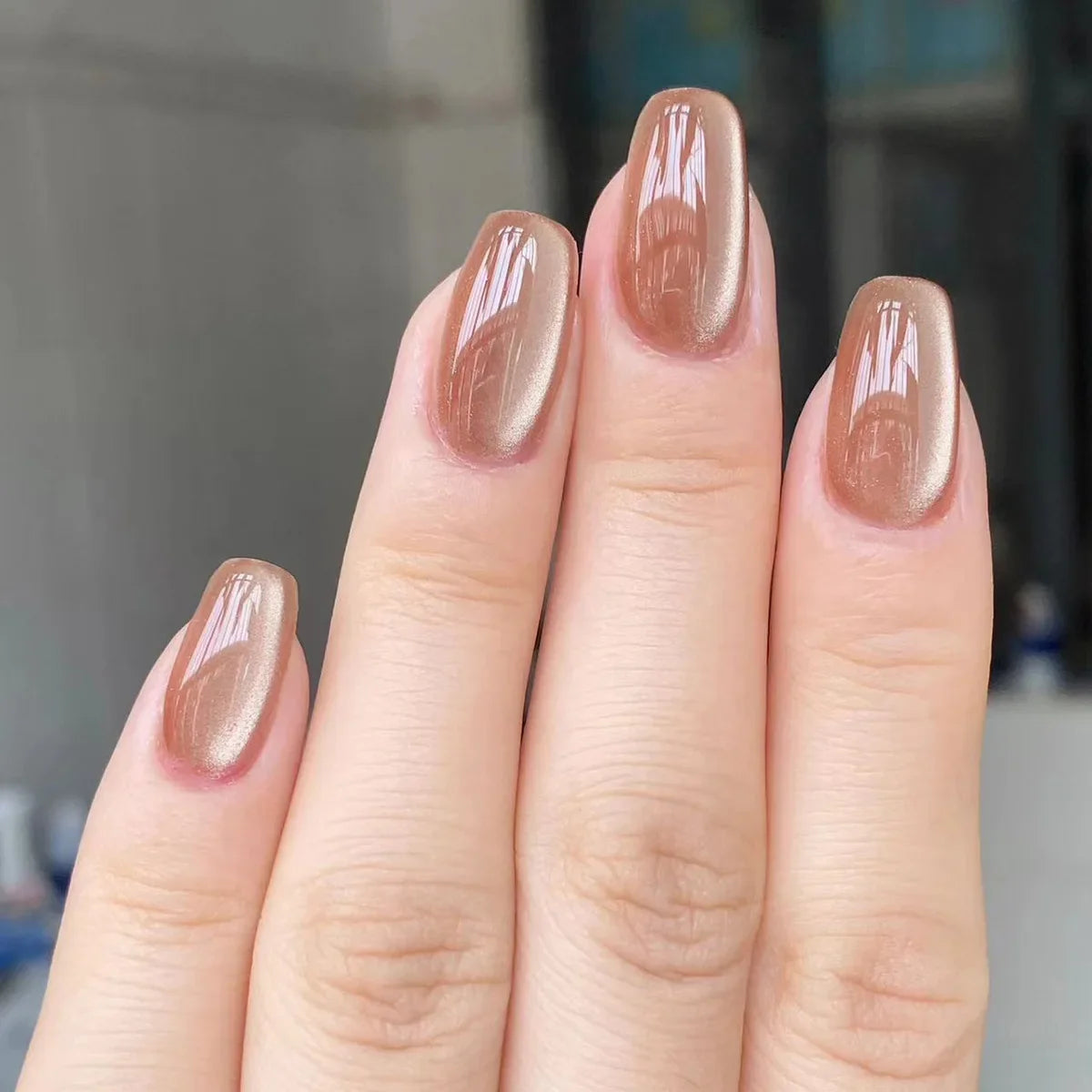 Gradient White Fake Nail Short Square Ballet Simple False Nails