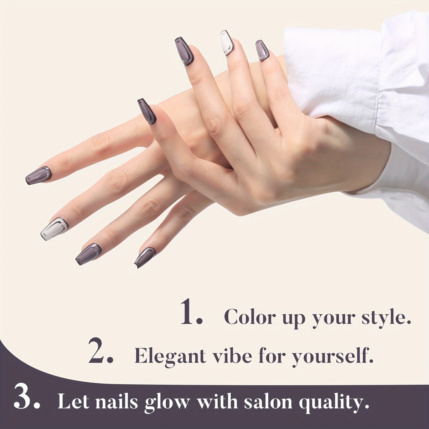 Grey & White Gel Nail Polish Set