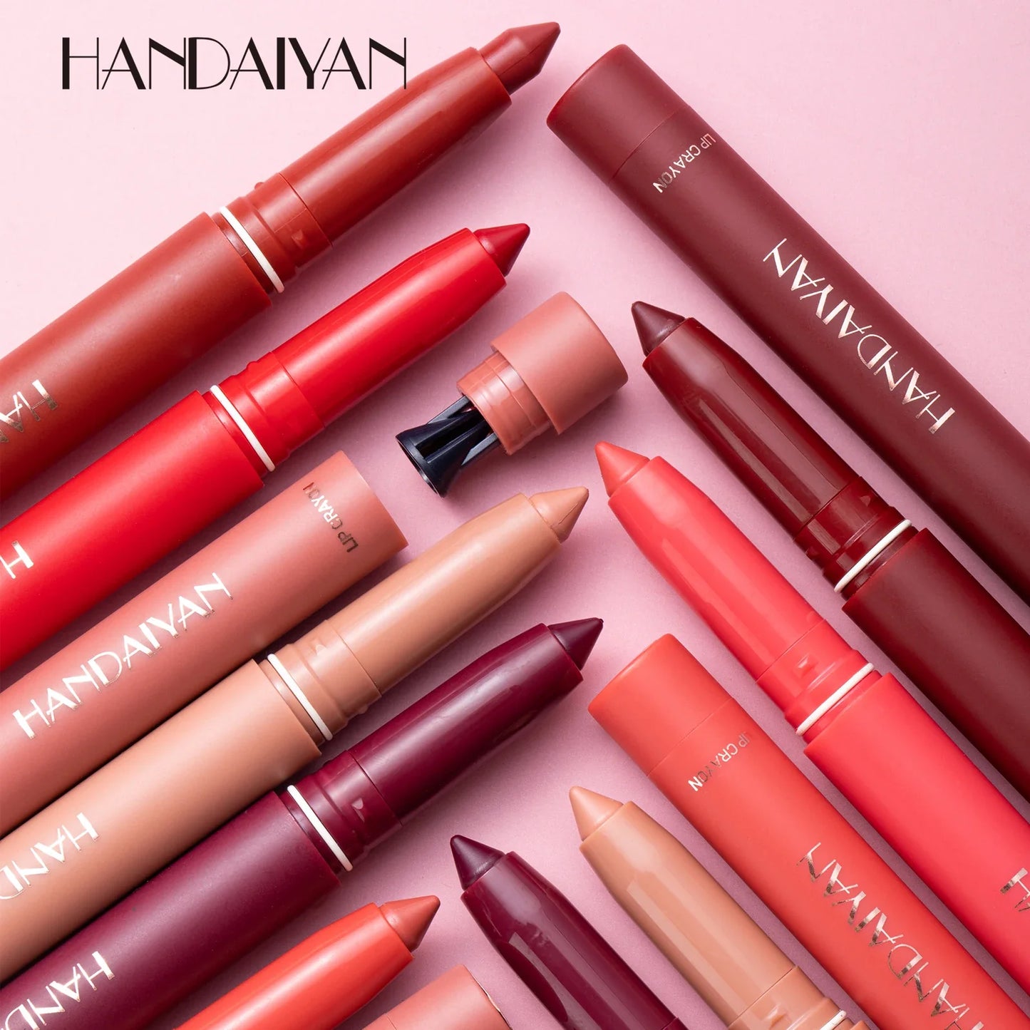 HANDAIYAN 12 Colors Crayon Lipstick High Pigment Velvet Lip Liner