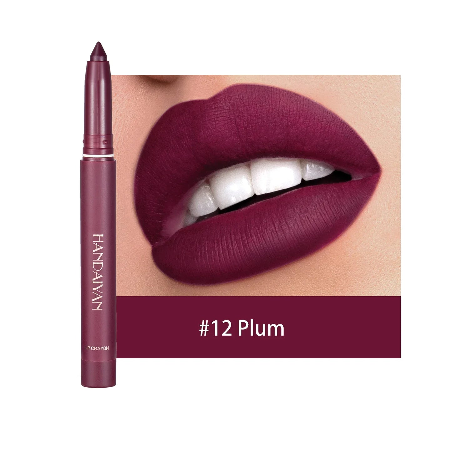 HANDAIYAN 12 Colors Crayon Lipstick High Pigment Velvet Lip Liner